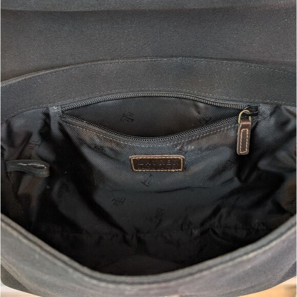 Lauren Ralph Lauren Canvas Shoulder Bag Black - Picture 5 of 14